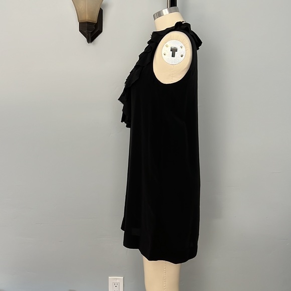 JOIE Gilly Ruffled Silk Mini Neck Tie Dress V-Neck Black, Size Small - Picture 10 of 16